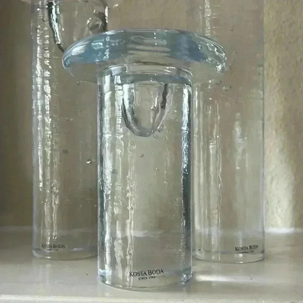 KOSTA BODA Kjell Engman Crystal Candle Holders - Set of 3 - "Cool" Collection - Picture 4 of 8